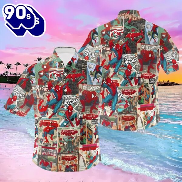 Vintage Superheroes Movie Amazing Spiderman Hawaiian Shirt