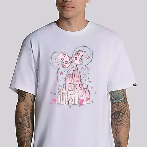 Watercolor Castle Valentine’s Day Shirt Valentine Shirt Disney Valentines Day Shirt