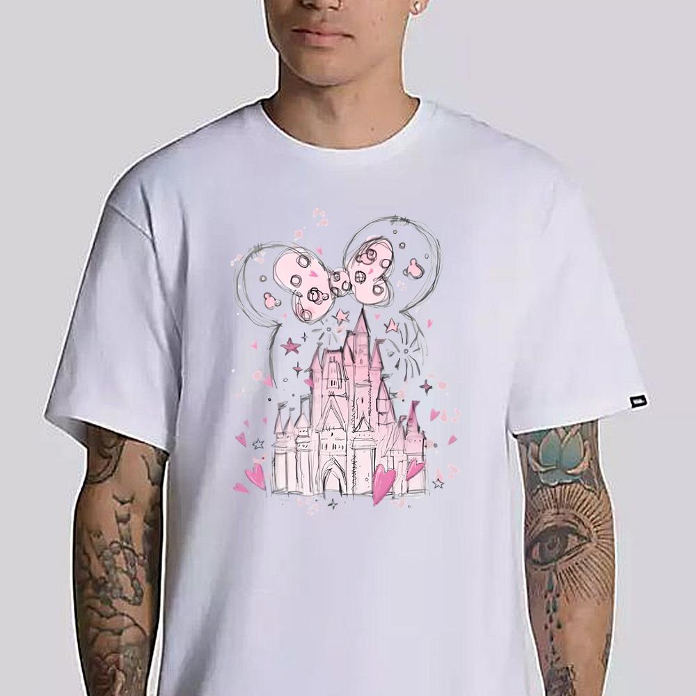 Watercolor Castle Valentine's Day Shirt Valentine Shirt Disney Valentines Day Shirt