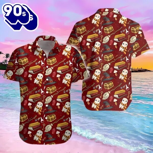 Wizard Fabric Items Harry Potter All Over Print Red Hawaiian Shirt