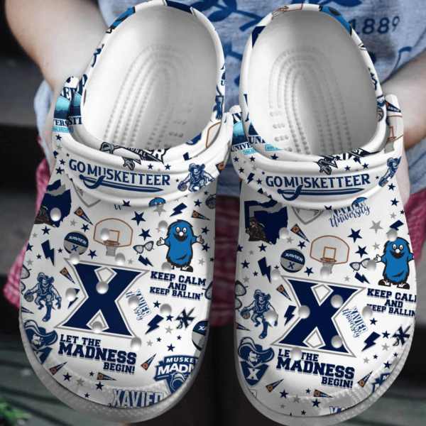 Xavier Musketeers NCAA Sport Crocs Clogs Crocband Shoes Comfortable For Men Women and Kids