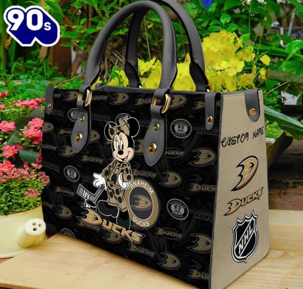 Anaheim Ducks NHL Minnie Women Leather Hand Bag