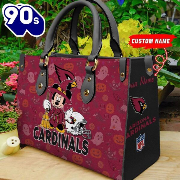 Arizona Cardinals NFL Minnie Halloween Women Leather Hand Bag