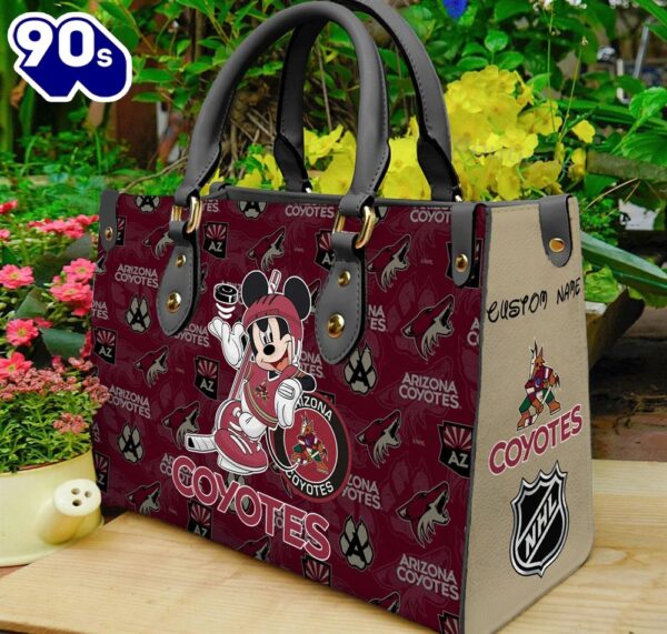 Arizona Coyotes NHL Mickey Women Leather Hand Bag