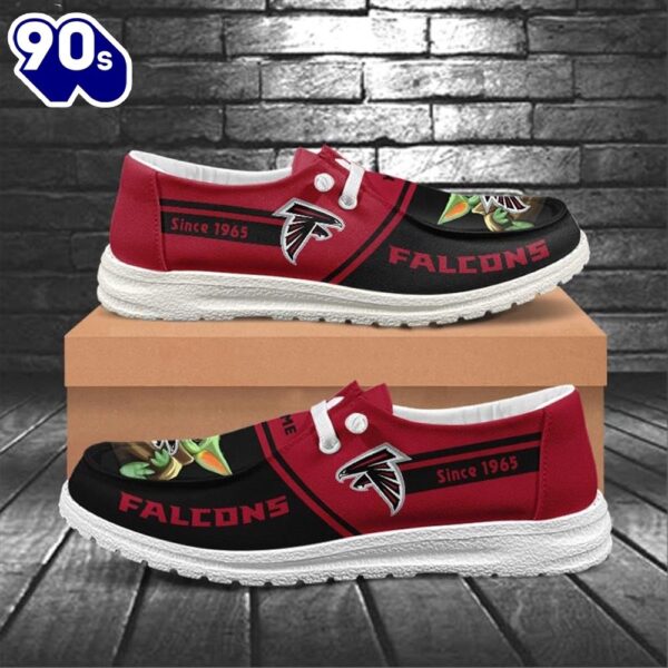 Atlanta Falcons Baby Yoda Grogu NFL Canvas Loafer Shoes