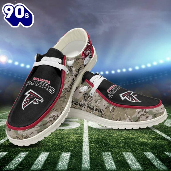 Atlanta Falcons-NFL Camo Personalized Canvas Loafer Shoes