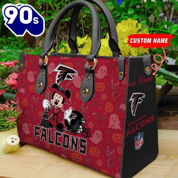 Atlanta Falcons NFL Minnie Halloween Women Leather Hand Bag