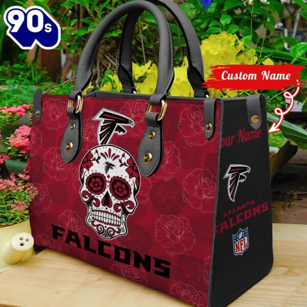 Atlanta Falcons NFL Team Sugar Skull Women Leather Hand Bag