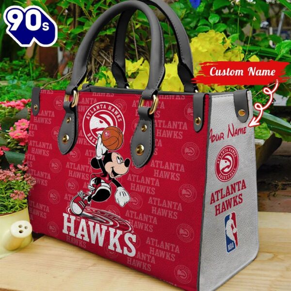 Atlanta Hawks NBA Mickey Women Leather Hand Bag