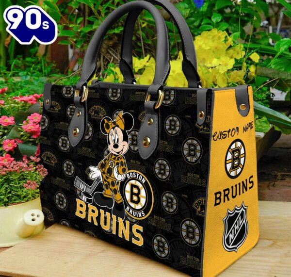 Boston Bruins NHL Minnie Women Leather Hand Bag