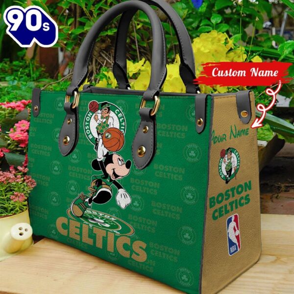 Boston Celtics NBA Mickey Women Leather Hand Bag