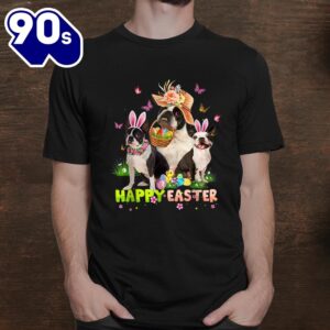 Boston Terier Dog Happy Easter Bunny Eggs Easter Shirt