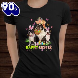 Boston Terier Dog Happy Easter Bunny Eggs Easter Shirt 2