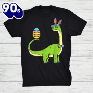 Brontosaurus Bunny Ears Egg Easter Day Dinosaur Shirt