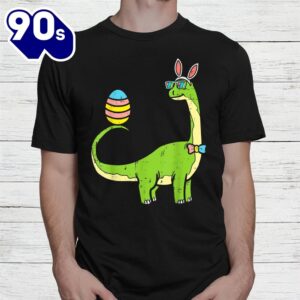 Brontosaurus Bunny Ears Egg Easter Day Dinosaur Shirt 2