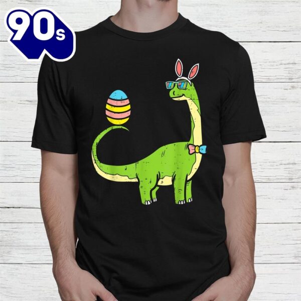 Brontosaurus Bunny Ears Egg Easter Day Dinosaur Shirt