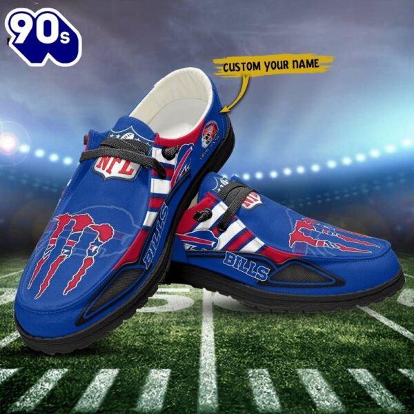 Buffalo Bills Monster Custom Name NFL Canvas Loafer Shoes