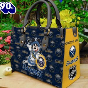 Buffalo Sabres NHL Mickey Women Leather Hand Bag