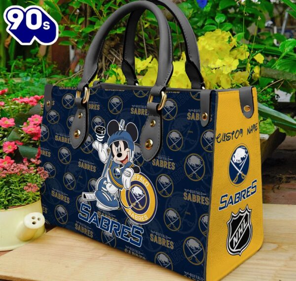 Buffalo Sabres NHL Mickey Women Leather Hand Bag