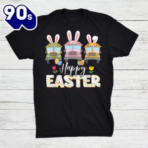 Bunny School Bus Driver Happy Easter Day Shirt