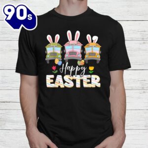 Bunny School Bus Driver Happy Easter Day Shirt 2