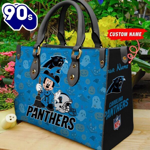 Carolina Panthers NFL Minnie Halloween Women Leather Hand Bag