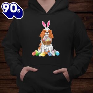 Cavalier King Charles Spaniel Easter Day Eggs Basket Bunny Shirt 4