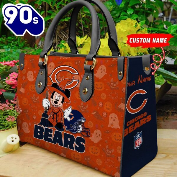 Chicago Bears NFL Minnie Halloween Women Leather Hand Bag