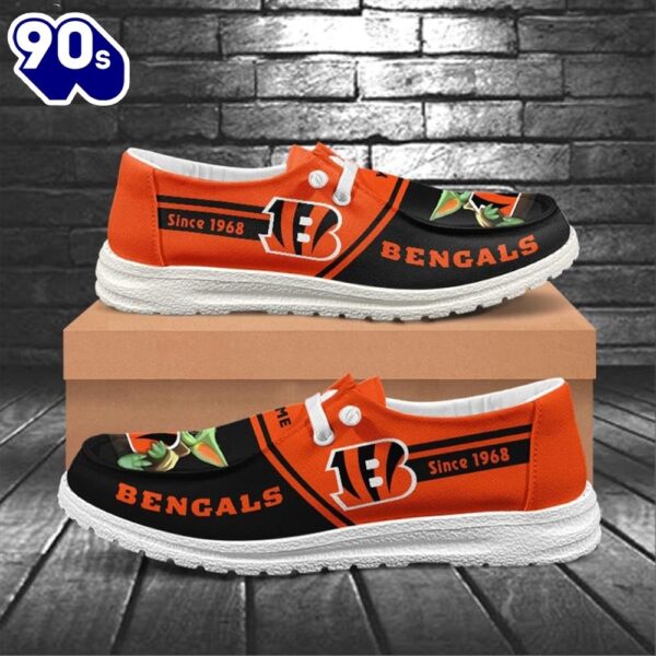 Cincinnati Bengals Baby Yoda Grogu NFL Canvas Loafer Shoes