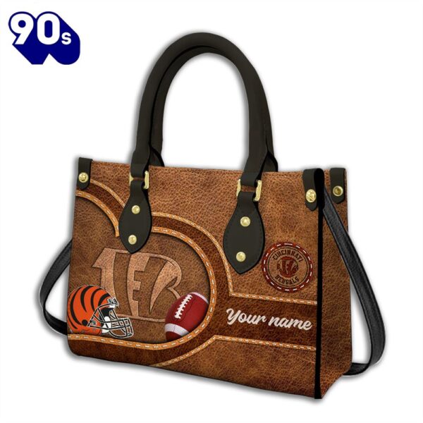 Cincinnati Bengals-Custom Name NFL Leather Bag