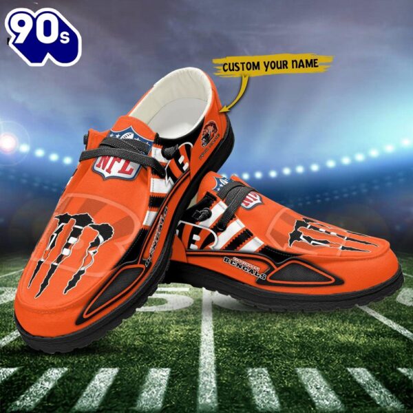 Cincinnati Bengals Monster Custom Name NFL Canvas Loafer Shoes
