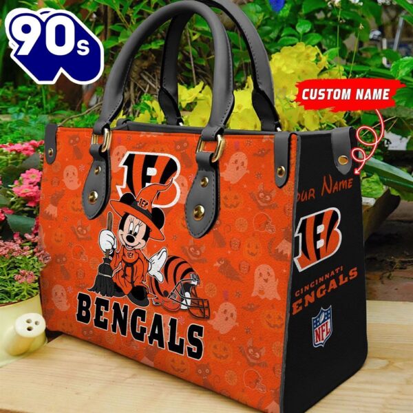 Cincinnati Bengals NFL Minnie Halloween Women Leather Hand Bag