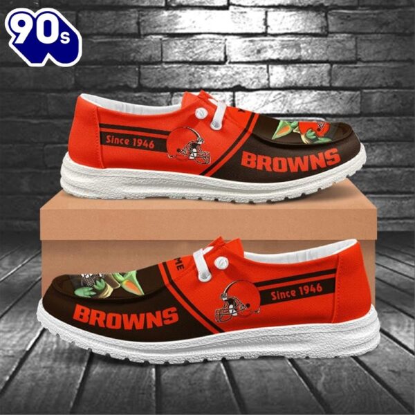 Cleveland Browns Baby Yoda Grogu NFL Canvas Loafer Shoes