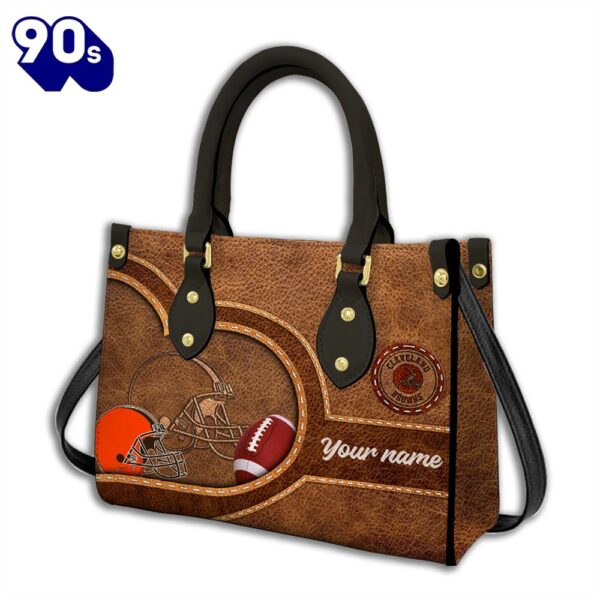 Cleveland Browns-Custom Name NFL Leather Bag