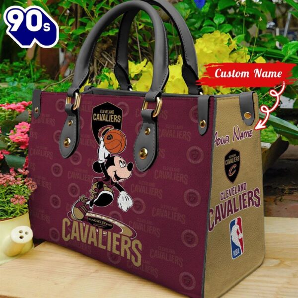 Cleveland Cavaliers NBA Mickey Women Leather Hand Bag