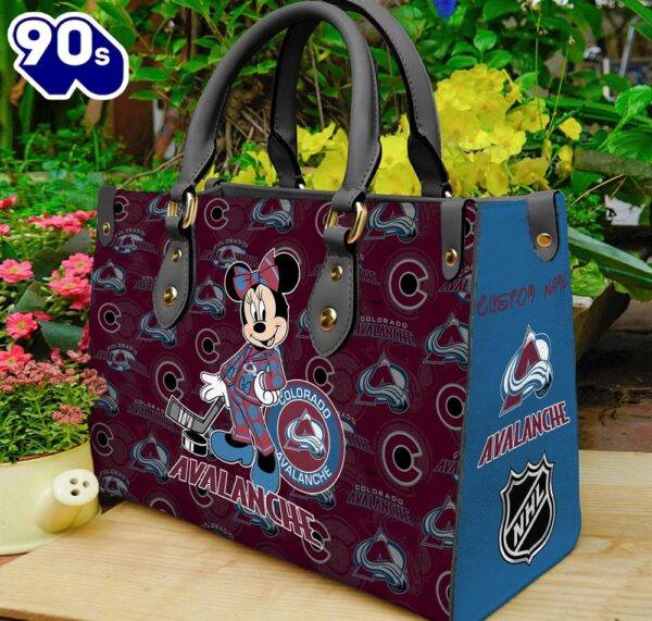 Colorado Avalanche NHL Minnie Women Leather Hand Bag