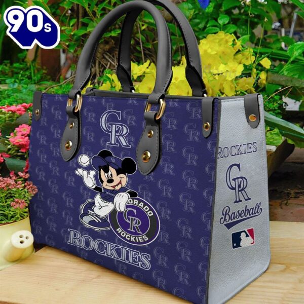 Colorado Rockies Mickey Women Leather Hand Bag