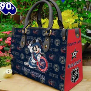 Columbus Blue Jackets NHL Mickey Women Leather Hand Bag
