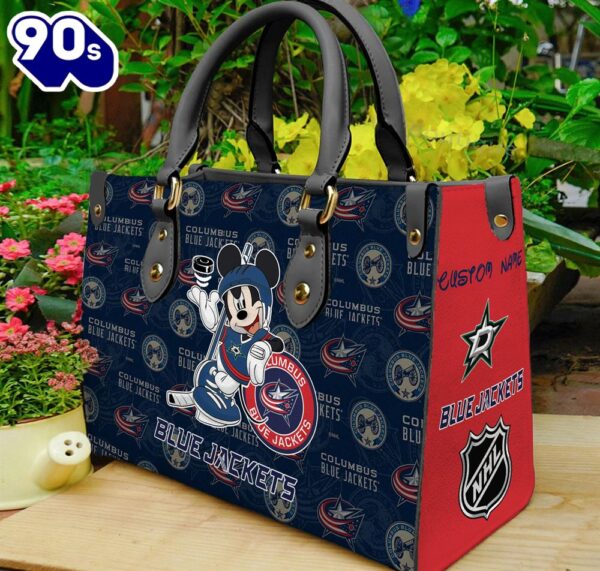 Columbus Blue Jackets NHL Mickey Women Leather Hand Bag