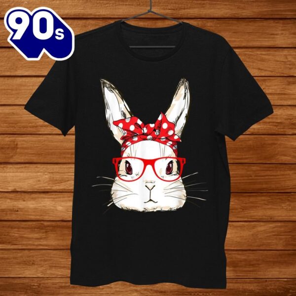 Cute Bunny Mommy Wear Bandana Sunglasses Easter Day Shirt