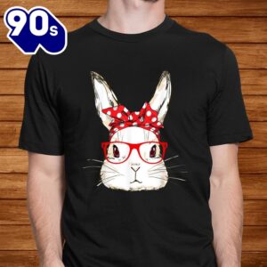 Cute Bunny Mommy Wear Bandana Sunglasses Easter Day Shirt 2