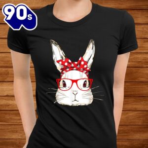 Cute Bunny Mommy Wear Bandana Sunglasses Easter Day Shirt 3