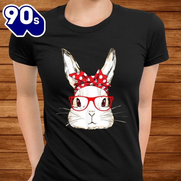 Cute Bunny Mommy Wear Bandana Sunglasses Easter Day Shirt