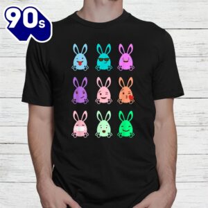 Cute Easter Bunnies Emoticon Bunnies Easter 2022 Shirt 2