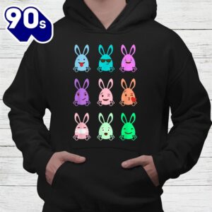 Cute Easter Bunnies Emoticon Bunnies Easter 2022 Shirt 4