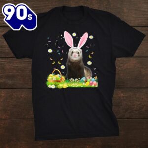 Cute Ferret Easter Day Bunny Eggs Easter Costume Shirt 1