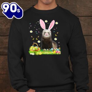 Cute Ferret Easter Day Bunny Eggs Easter Costume Shirt 4