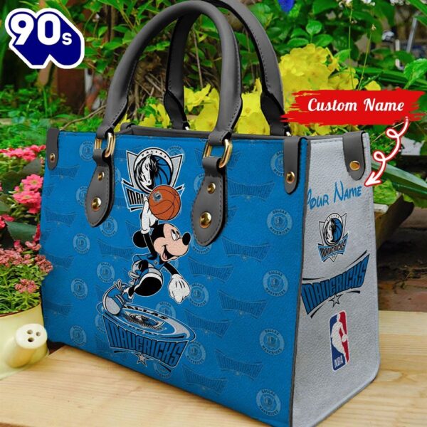 Dallas Mavericks NBA Mickey Women Leather Hand Bag