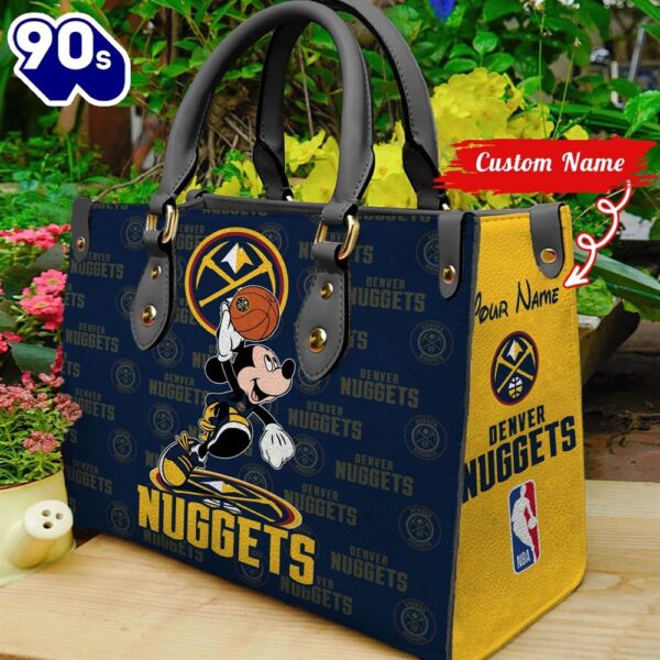 Denver Nuggets NBA Mickey Women Leather Hand Bag