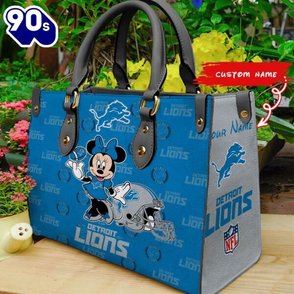 Detroit Lions Minnie Women Leather Hand Bag